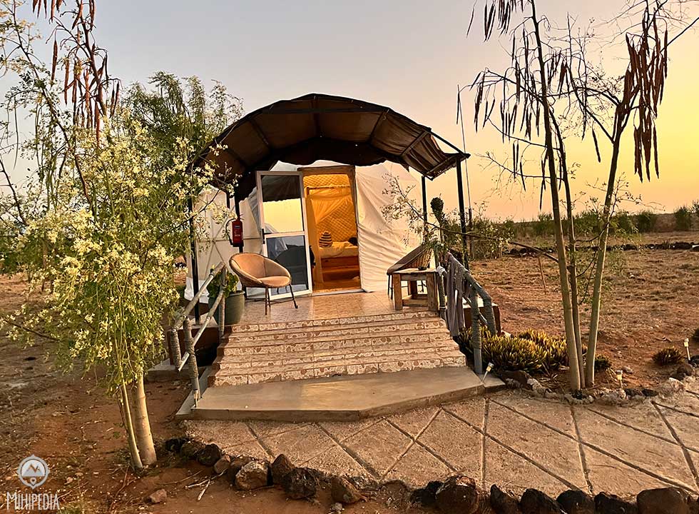 Little Amanya Camp under clear skies and open plains