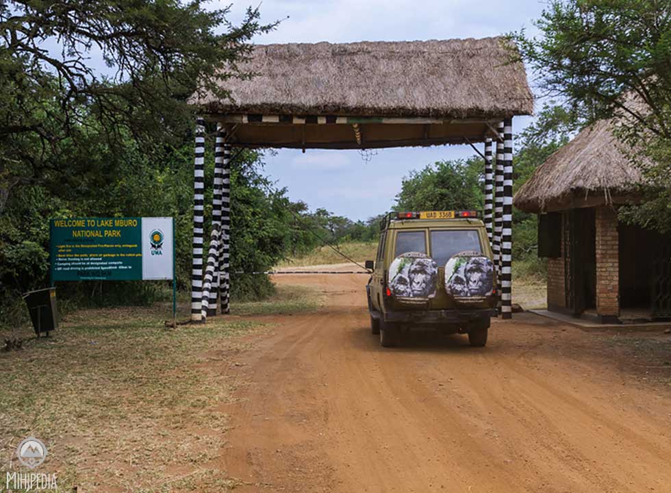 Entrance gate of Lake Mburo National Park in Uganda